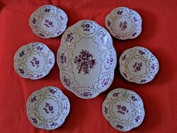 Ritka! Hollóházi bécsirózsa mintás csemegés / kompótos / savanyúságos készlet