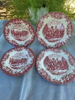 Angol postakocsi jelenetes 2 személyes tányér szett