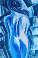 Expresszionista akt I. - olajfestmény