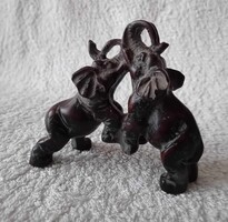 Jade Black Fortune Elephant Pair