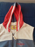 Csuklyás mellény.Puha pamut anyagból. M-es méret. Háta hossza: Jones márkájú.Elől cipzáros,zsebes.