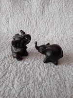 Jade Black Fortune Elephant Pair