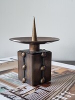 Extremely Rare Manfred Bergmeister Brutalist Bronze Candle Holder