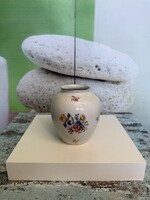 Kőbányai Porcelángyár Virágmintás Öblös Porcelán Váza A173