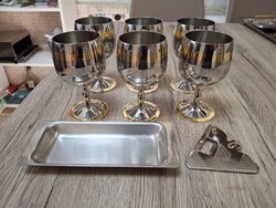 Zepter Likőrös Készlet.Örök életű Rozsdamentes 18/10-es acélból készült.Aranyozott Ezüstözött.