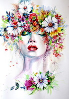 Floral reverie - watercolor painting/ Virágos álom -   akvarell festmény