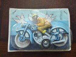 Retro lendkerekes lemezárugyári motor