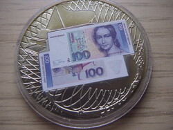 100   Márka   1989 - 2001 Emlékérem  ( 1 )  zárt kapszulában + Tanúsítvány