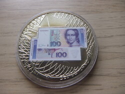 100   Márka   1989 - 2001 Emlékérem  ( 3 )  zárt kapszulában + Tanúsítvány