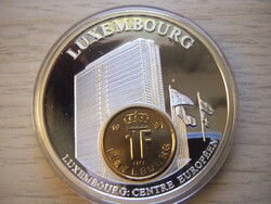 1 Frank 1993 Luxemburg Nagyméretű Emlékérem 54.4 gr 50 mm Zárt kapszulában + Tanúsítvány