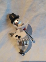 Régi üveg karácsonyfadísz hóember