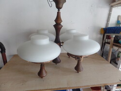 4 karú fa-réz csillár + falikar