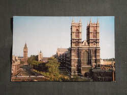 Képeslap,Európa,Anglia,Westminster Abbey,templom,városi látkép,részlet,1969-