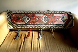 Régi kelim falvédő selymes gyapjú fonalból falvédő falikárpit