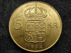 Svédország VI. Gusztáv Adolf (1950-1973) .400 ezüst 5 Korona 1954 TS