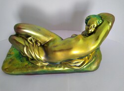 Zsolnay eozin női akt