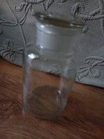 Régi üveg patika tégely  500 ml - Tokodi Üveggyár
