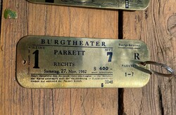 Régi fém belépőjegy biléta Burgtheater