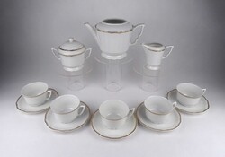 1W788 Régi aranyozott 5 személyes Zsolnay porcelán teáskészlet
