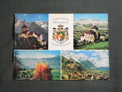 Képeslap,Európa,Liechtenstein,Vaduz erőd,vár látkép,részlet,1973-