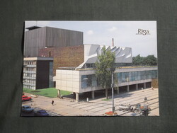 Képeslap,Lettország,Riga,Rainis Akadémiai Művészeti Színház,városi látkép,részlet,1989-
