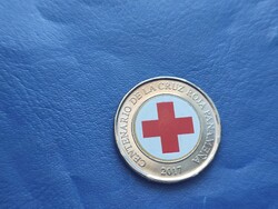 PANAMA 1 BALBOA 2017 VÖRÖSKERESZT 100.ÉVFORDULÓ! UNC! BIMETÁL! SZÍNEZETT!