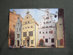 Képeslap,Lettország,Riga,Három Testvér ház,városi látkép,részlet,1989-