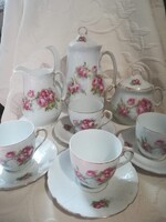Victoria Austria jelzéssel porcelán,  rózsás mintás  kávés készlet