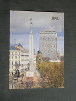 Képeslap,Lettország,Riga,Szabadság emlékmű,városi látkép,részlet,1989-