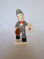 Kispest granite porcelain, postman delivering a love letter. Flawless!