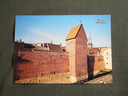 Képeslap,Lettország,Riga,Rämera-torony és az erődítményfal,városi látkép,részlet,1989-