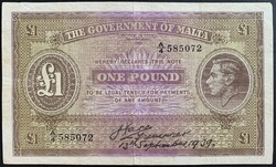 Málta 1 Pound 1939 P-14 F bankjegy