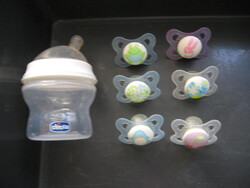 Chicco Anatomical, Ventilated Baby Bottle and 6 Pacifiers