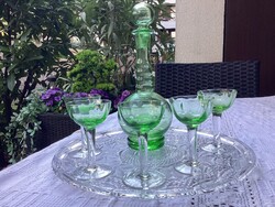 Antik urán zöld színű rövid Italos készlet