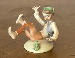 BÉKA ÉS IJEDT FIÚ - HERENDI PORCELÁN, FESTETT, RETRO SZOBOR