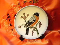 Gobel dísztányér,  fenyő pinty