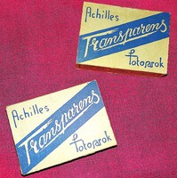 Antik "ACHILLES" - TRANSPARENS -FOTÓSAROK dobozok darabra 7.5 x 5,5 x 2 cm a képek szerint