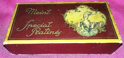 Antik MEINL - SPECIAL PRALINÉS - papír bonbpnos doboz 9 x 13 x 3 cm a képek szerint