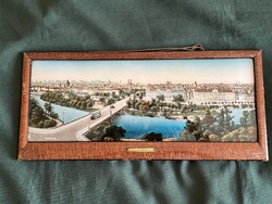 Régi München látkép domborított üveg nyomat kép (K0019)