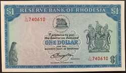 Rhodesia 1 Dollar 1979 P-30c UNC bankjegy