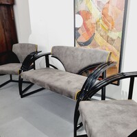 Posztmodern hajlított bükkfa design ülőgarnitúra, 1980's - 51633