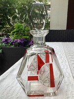 Haida Karl Palda Art Deco üveg decanter