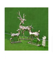 Rozsdamentes acél polygon art fém szarvas szobrok , szobor csoport