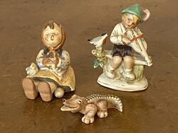 3 DB RETRO (HIBÁS) NIPP EGYÜTT ELADÓ, KROKODIL, ZENÉSZ FIÚ ÉS KERÁMIA LÁNY