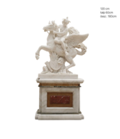 Merkúr Pegazuson márvány szobor