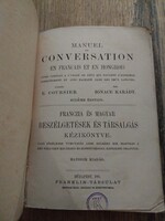 Franczia és Magyar beszélgetések és társalgás kézikönyve 1885, antik könyv, nyelvkönyv