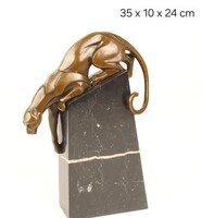 Art deco bronz párduc szobor