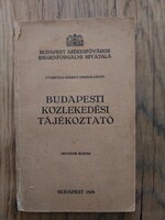 Budapesti közlekedési tájékoztató, térképmelléklettel,papírrégiség, régi kiskönyv