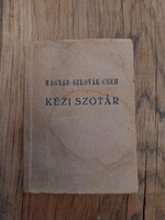 Régi Magyat-Szlovák-Cseh kézi szótár I. rész, papírrégiség, régi könyv