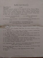 Meghívó Budavár 1686-os visszavételének évfordulós ünnepségére, magyr-török emlékmű leleplezése 1926